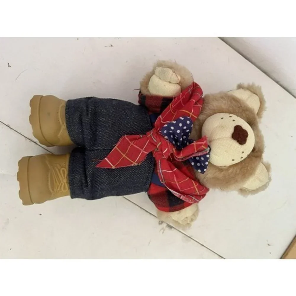 Vintage Furskins Xavier Roberts Plush Bear Overalls 7